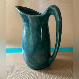 Vintage Art Pottery Vase Marble Pattern  7" Mid Century Handmade No Marked